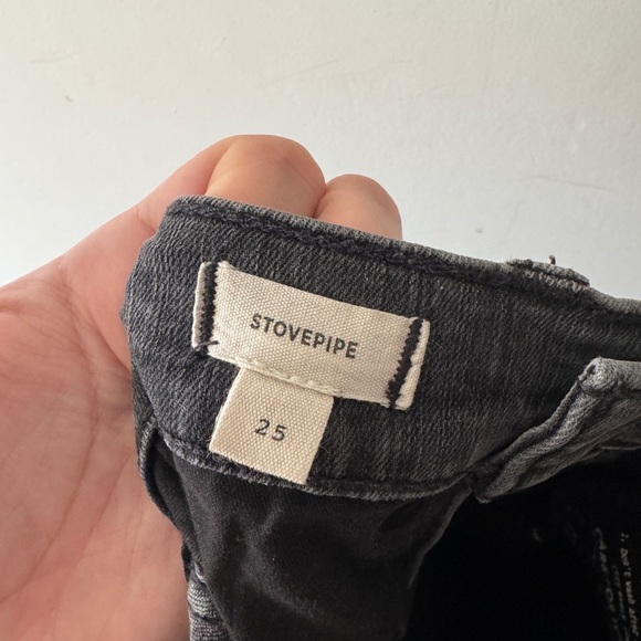 Madewell Stovepipe Jeans in Cement Wash: Raw-Hem Edition - Picture 6 of 9